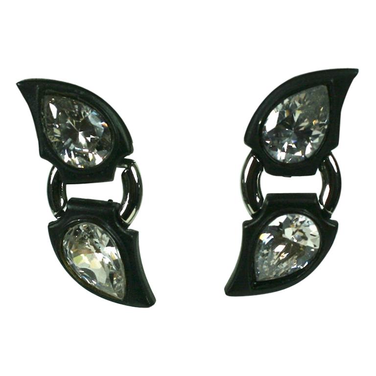 Angela Kramer Blackened Metal Earrings For Sale