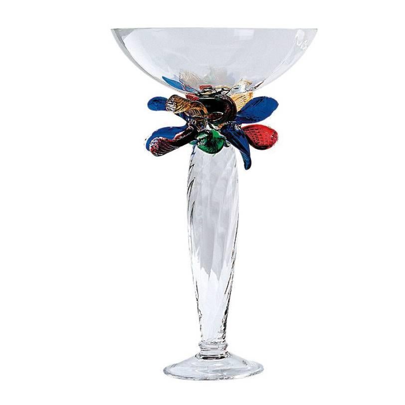 Angela Large Glass Vase with Multicolored Detail by Borek Sipek for Driade For Sale