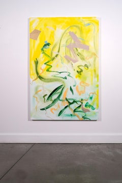 The Dancing Satyr - bright, colorful, gestural, abstract, acrylic on canvas