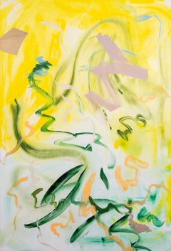 The Dancing Satyr - bright, colorful, gestural, abstract, acrylic on canvas