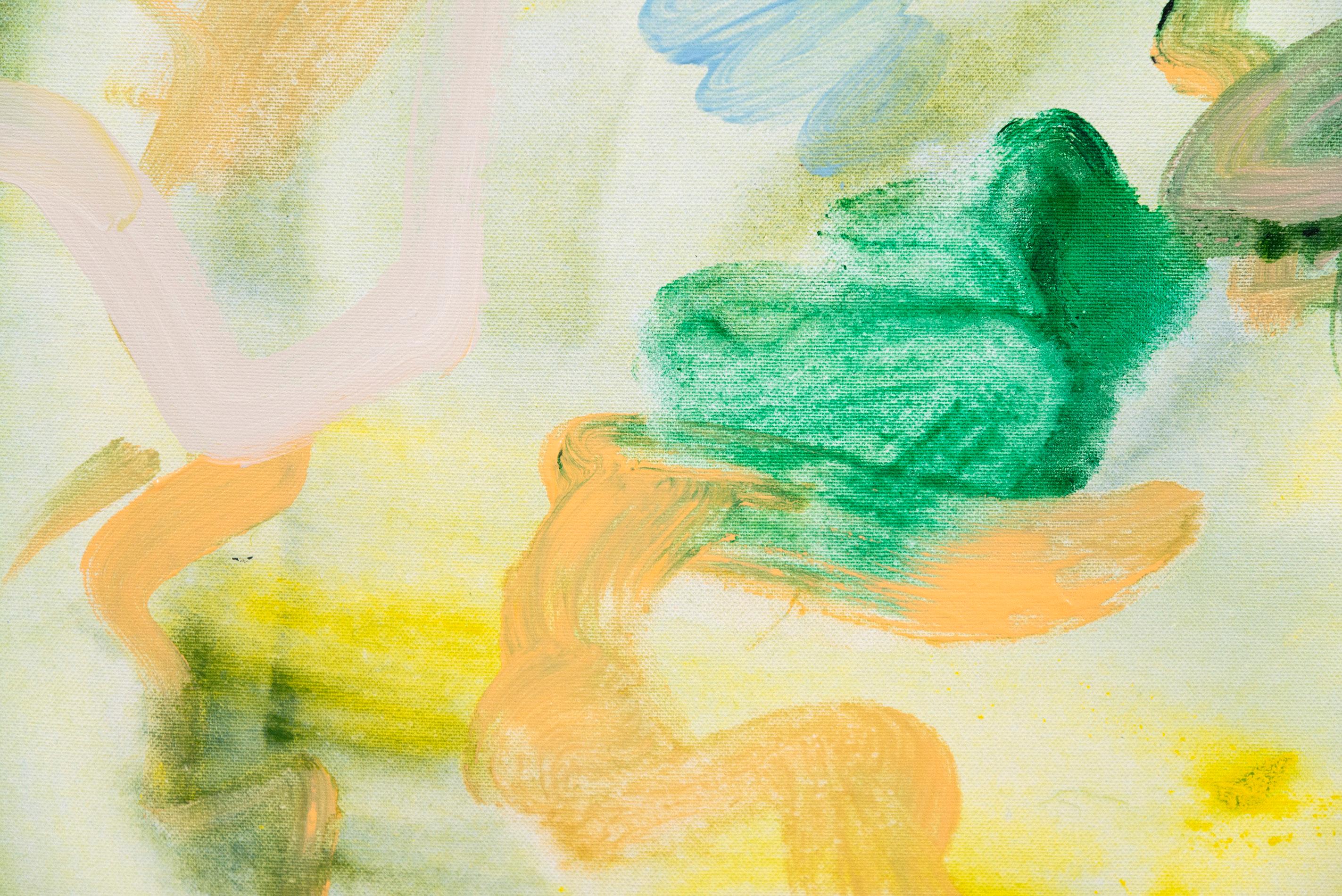 Der Satyr wird in Salzwasser gedrechselt - farbenfrohes, abstraktes Gemälde, Acryl auf Leinwand – Painting von Angela Letizia Renzi & Richard Tosczak