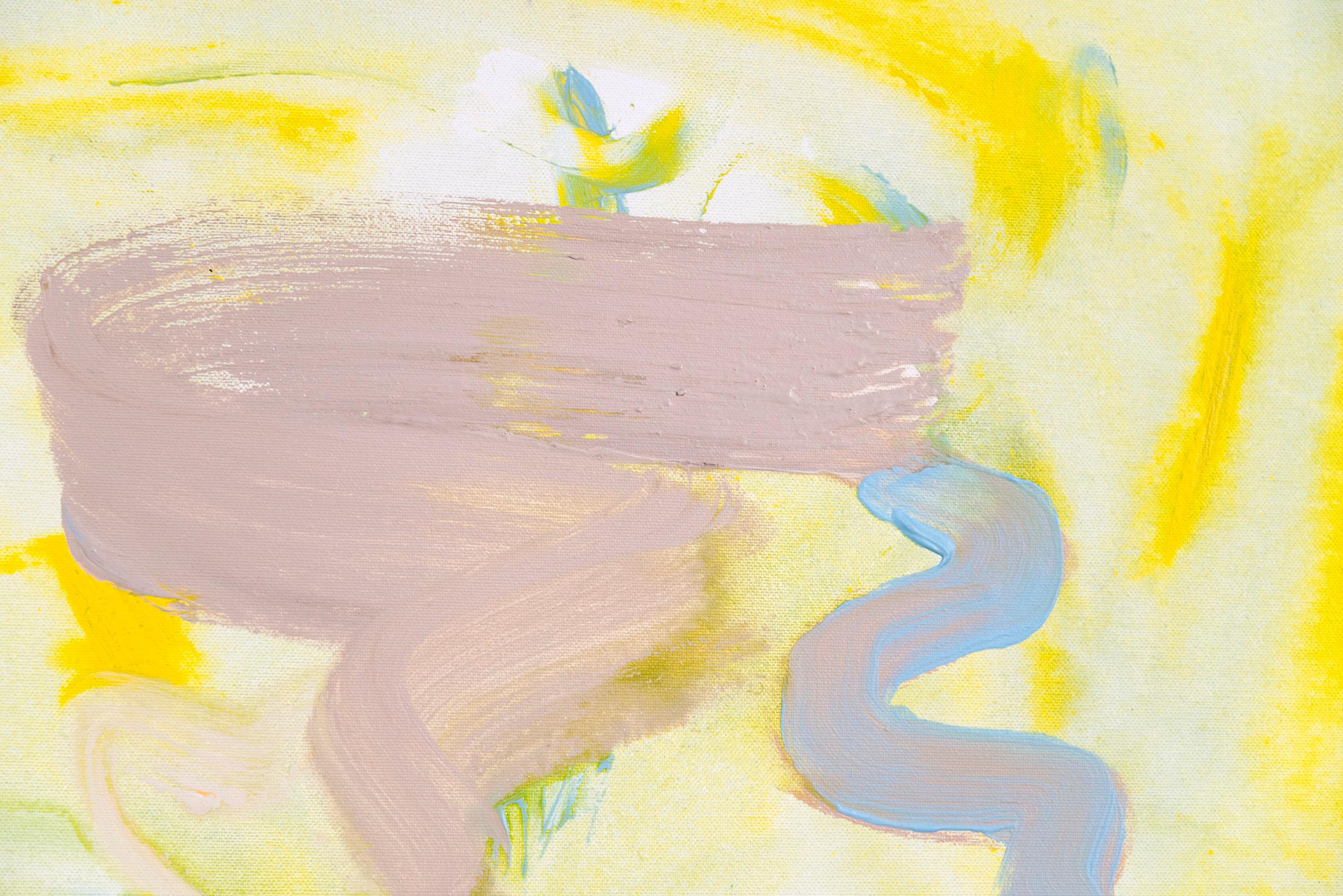 Der Satyr wird in Salzwasser gedrechselt - farbenfrohes, abstraktes Gemälde, Acryl auf Leinwand im Angebot 1
