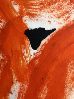 Femme orange. Techniques mixtes contemporaines sur papier