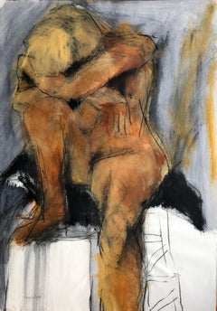 Resting Blonde. Contemporary Mixed Media on paper