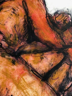 Hombre dormido. Técnica mixta contemporánea sobre papel