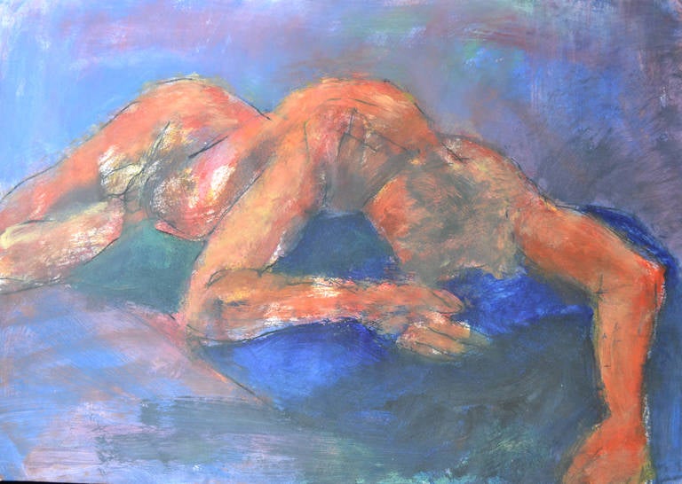 Sleeping: Mixed media painting on paper by Angela Lyle