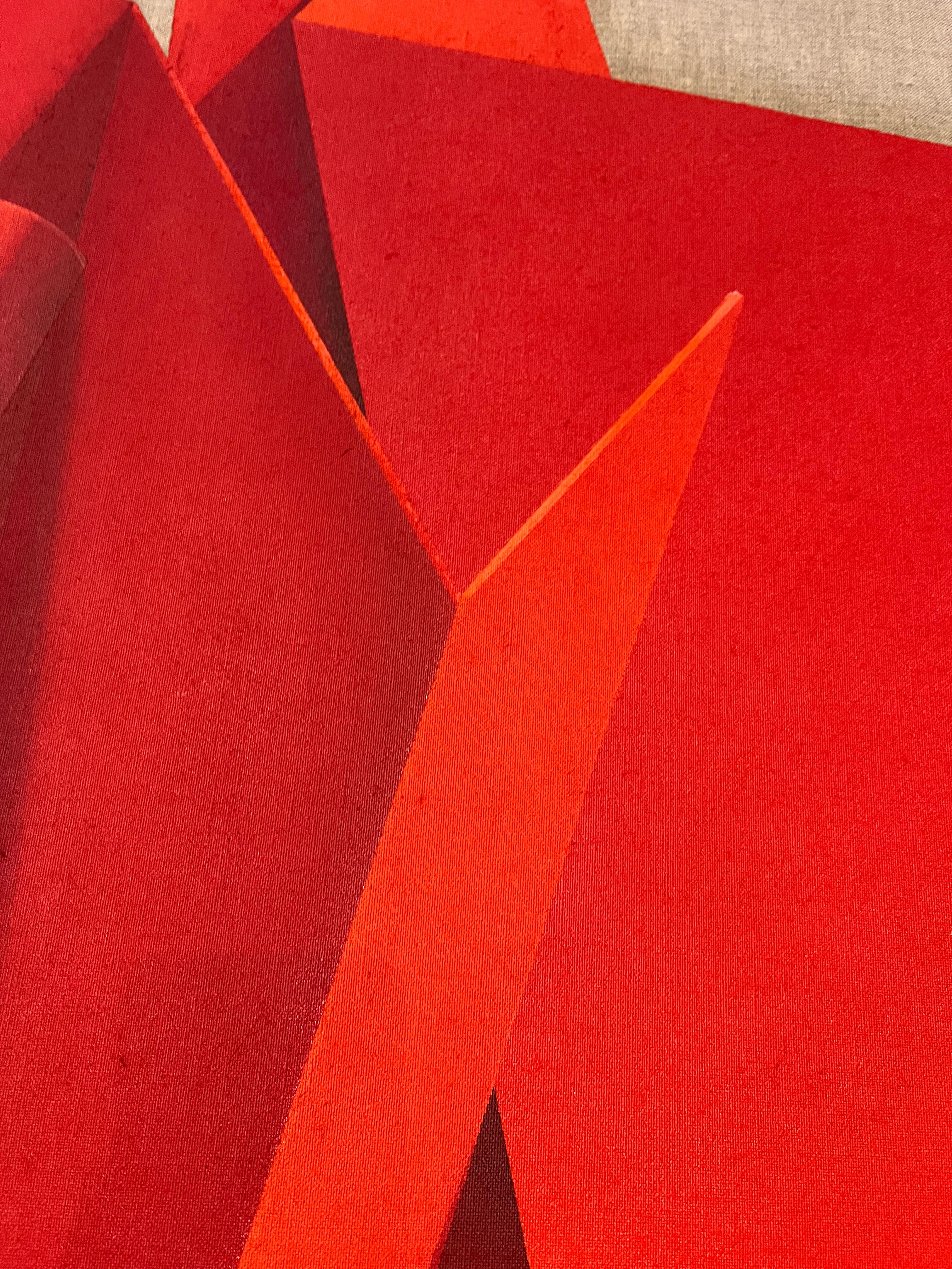 ABSTRACT Formes géométriques Couleur rouge Angela Mena Artiste contemporaine espagnole 1