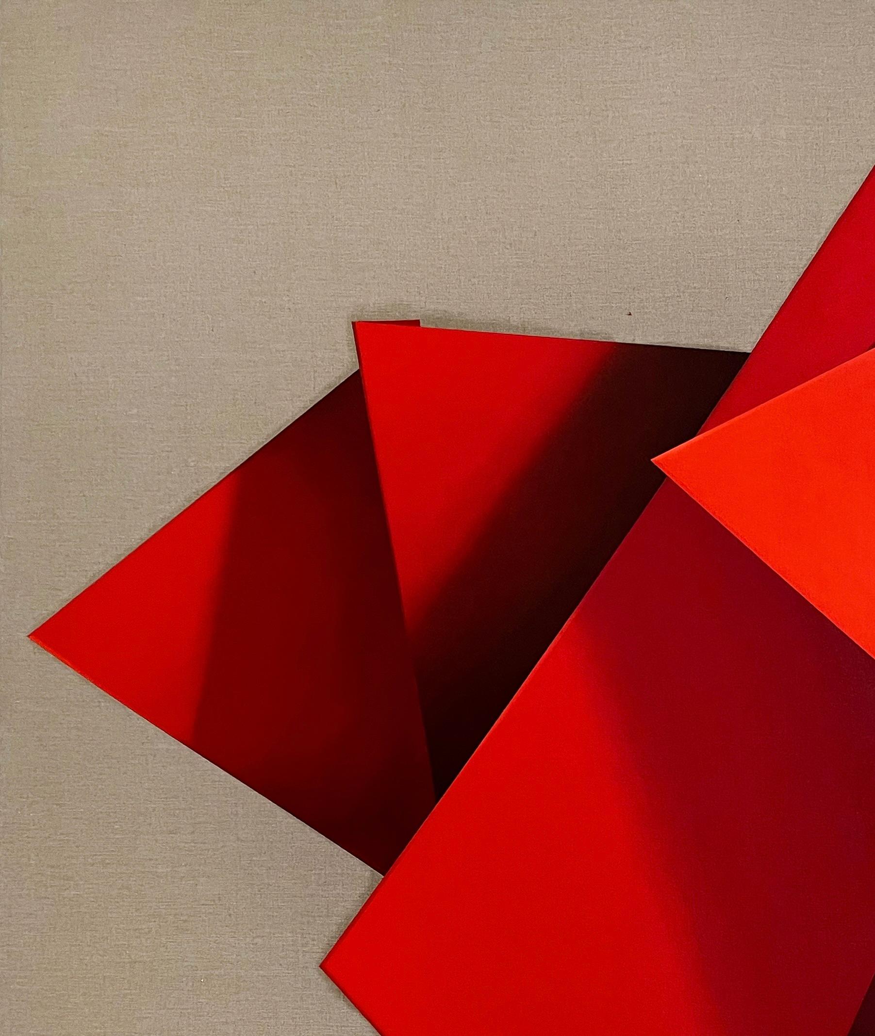 ABSTRACT Forme geometriche Colori rossi Angela Mena Artista contemporanea spagnola in vendita 1