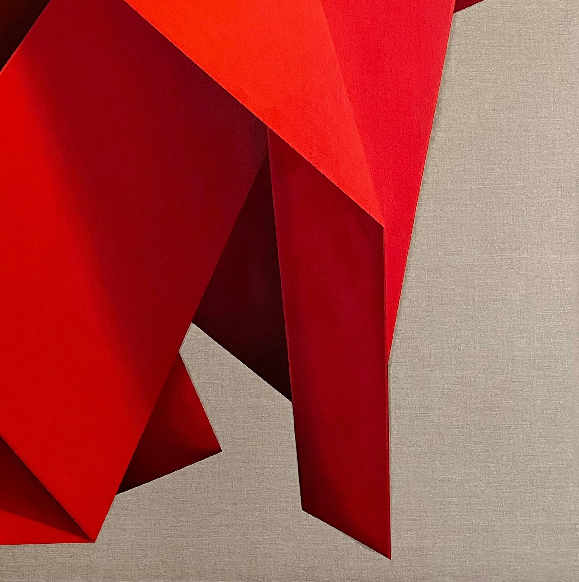 ABSTRACT Forme geometriche Colori rossi Angela Mena Artista contemporanea spagnola in vendita 3