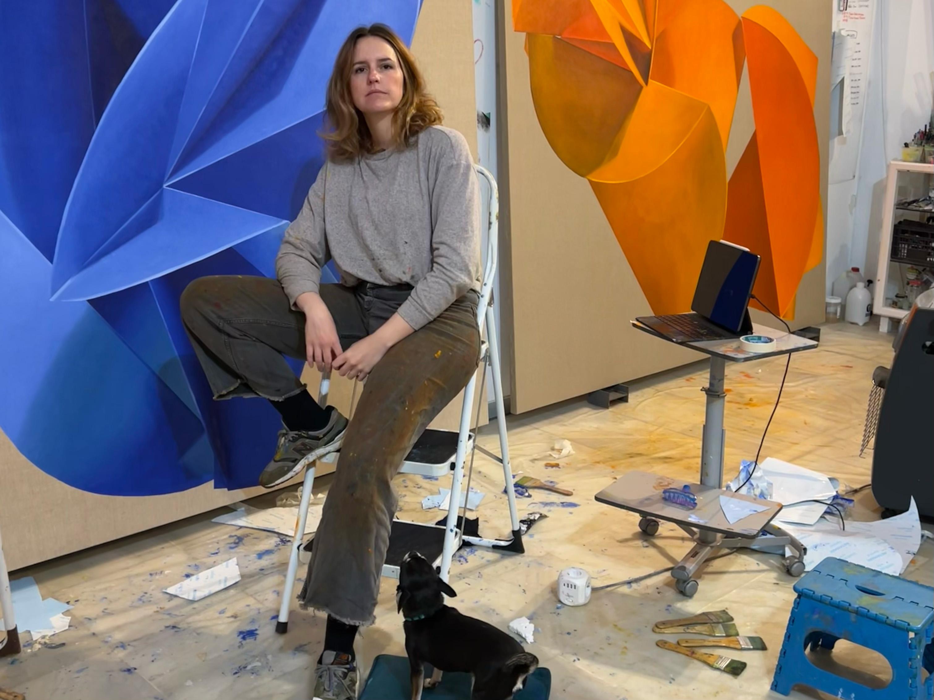 ABSTRACT Forme geometriche Colori rossi Angela Mena Artista contemporanea spagnola in vendita 5