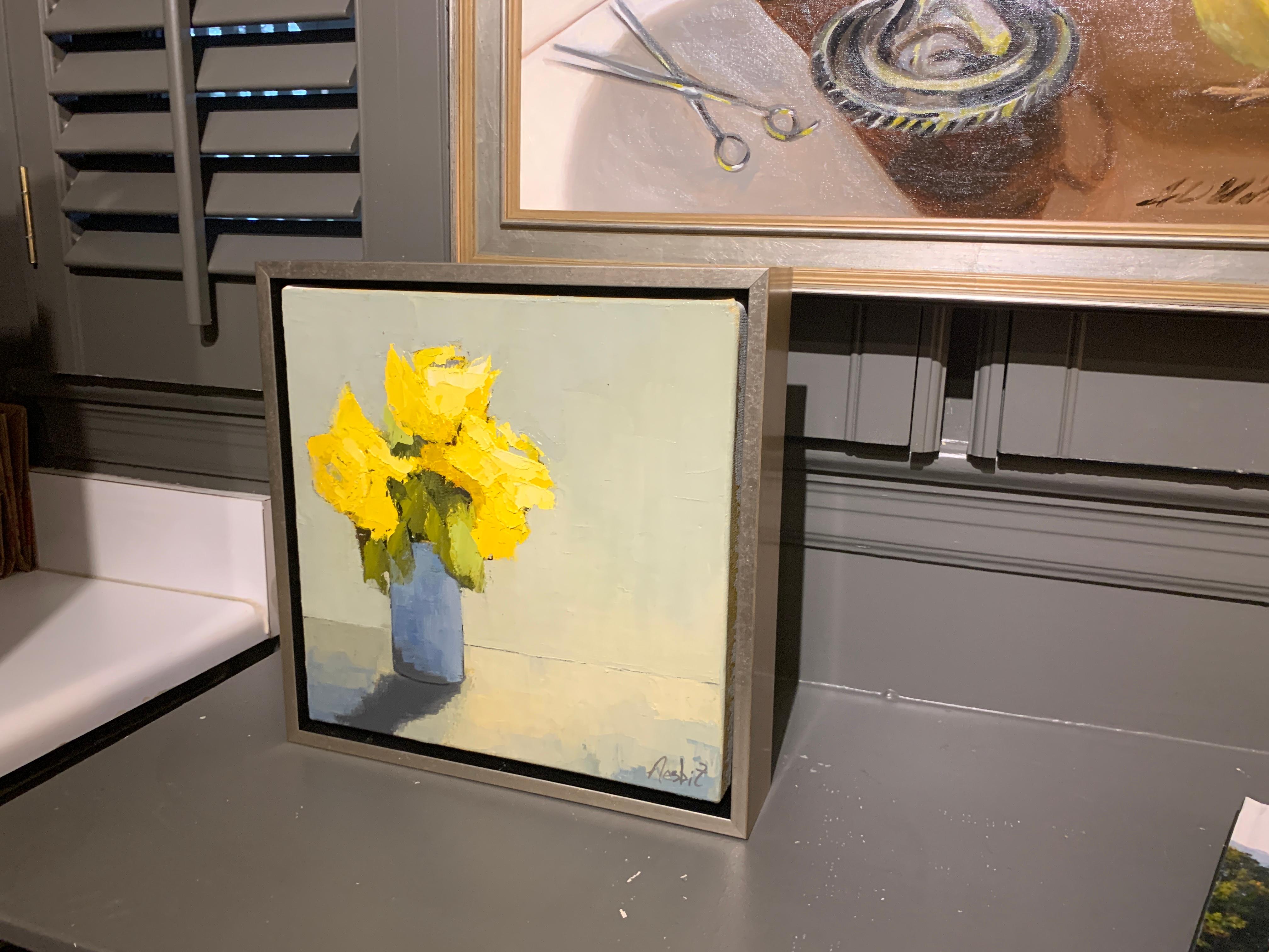'Yellow Brights Study' by Angela Nebsit framed impressionist floral oil painting 2