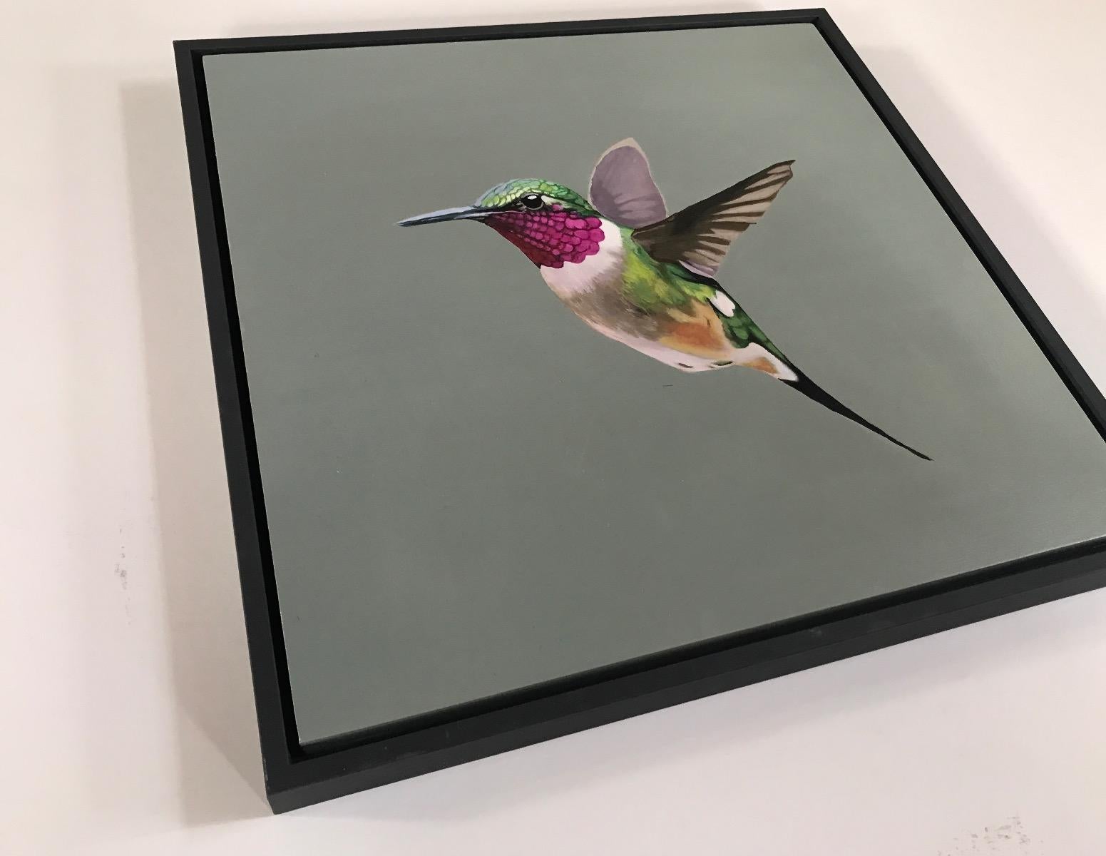 Diptych of Single hummingbird & Tuesday's Girl (Sakura), Originals, Floral, Girl For Sale 13