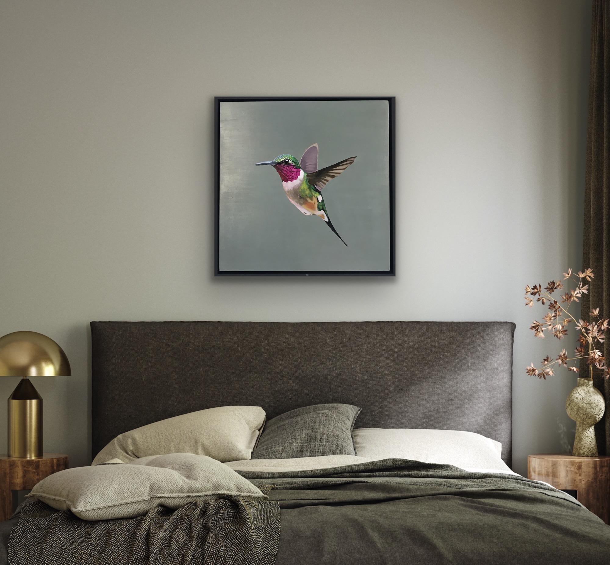 Single Hummingbird, Original Painting, Bird, Animal, Nature For Sale 7