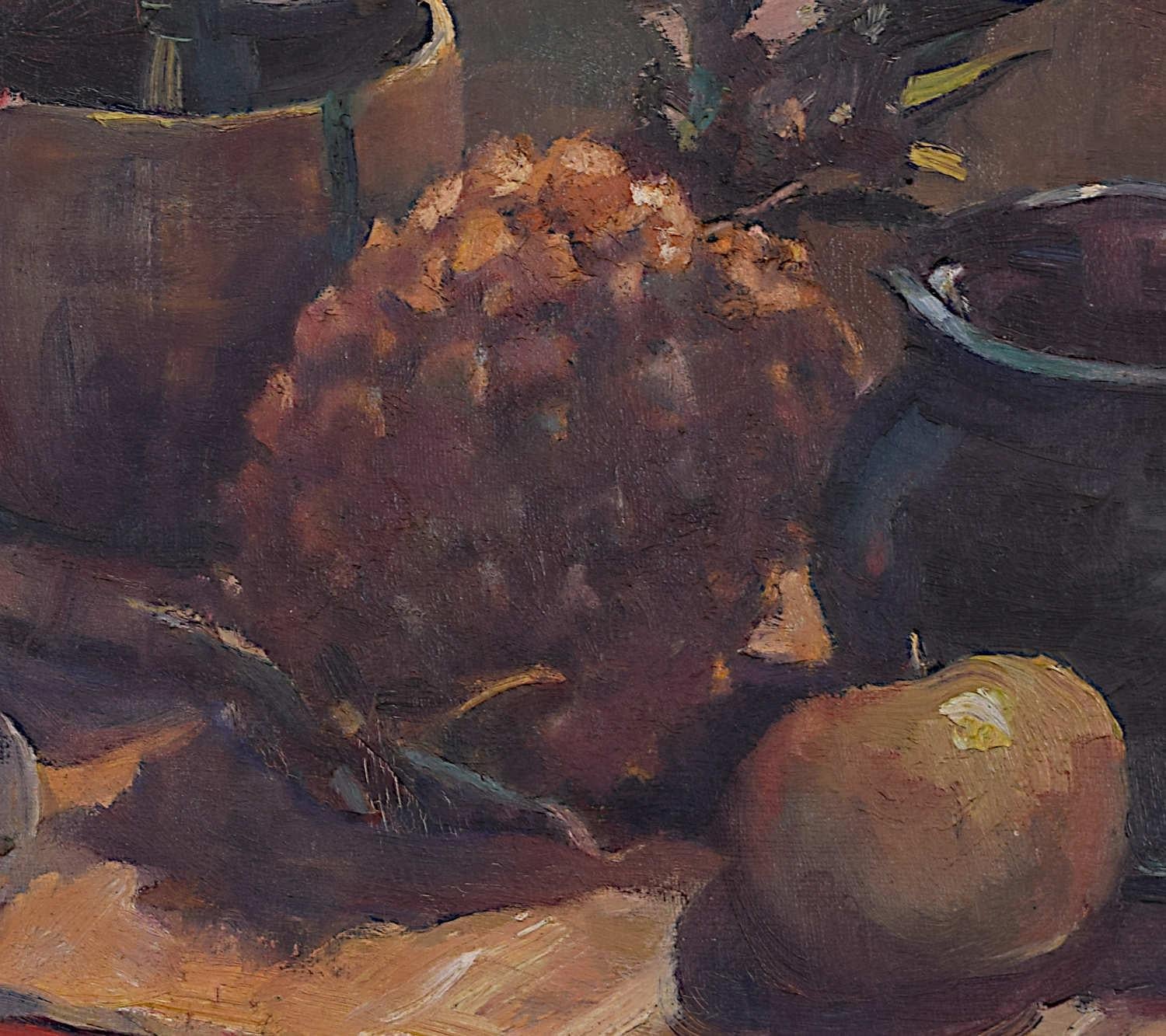 Nature morte à l'ananas Peinture à l'huile du 20e siècle par Angela Stones en vente 1