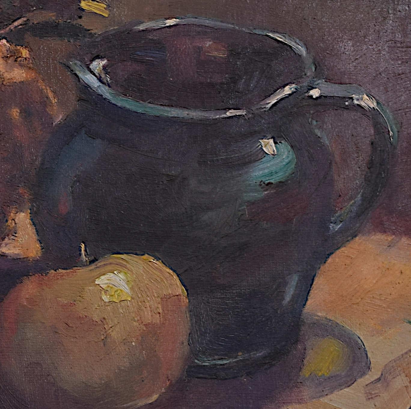 Nature morte à l'ananas Peinture à l'huile du 20e siècle par Angela Stones en vente 3