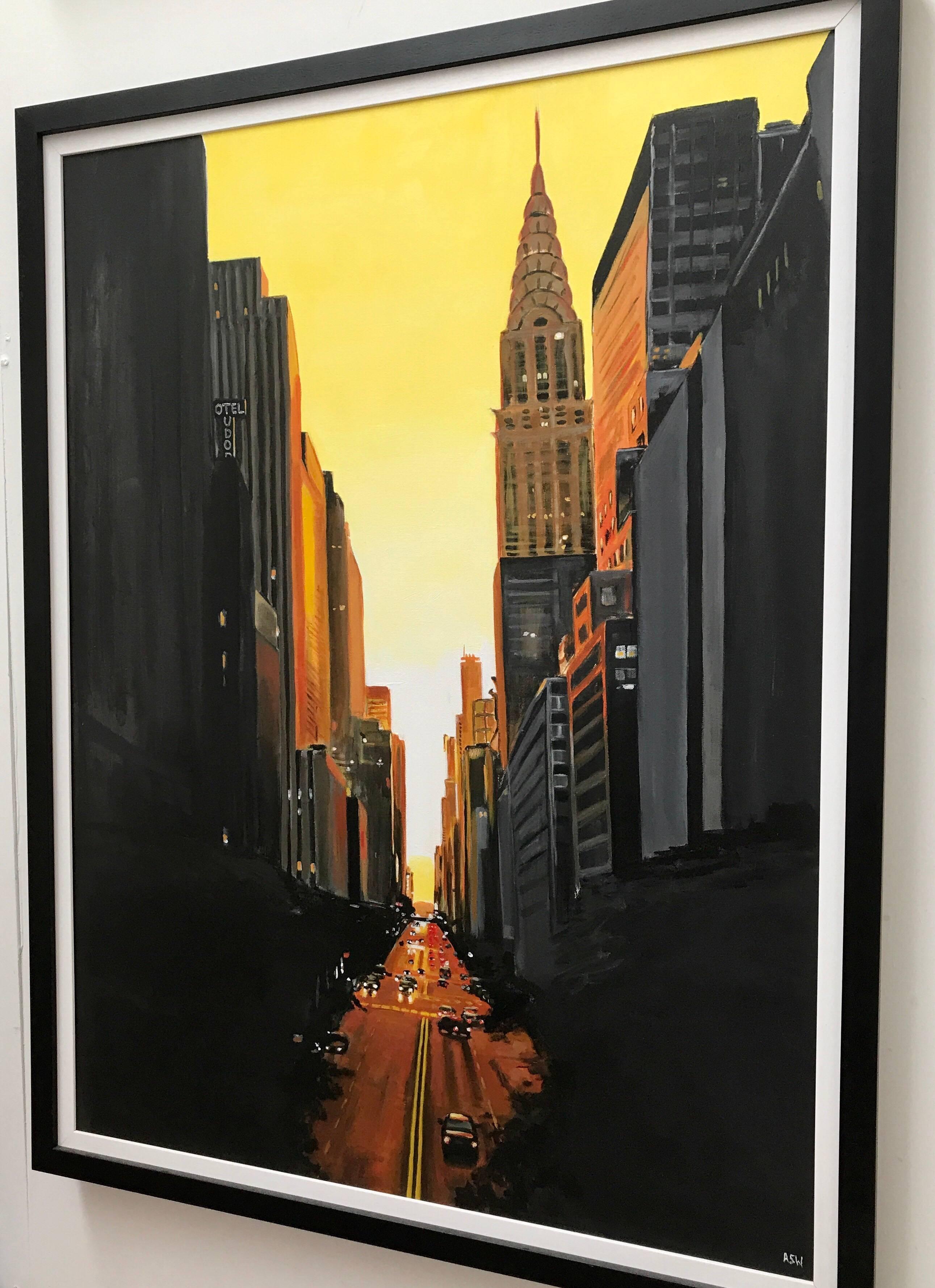 42nd Street New York Series Cityscape Painting by British Urban Landscape Artist 1
