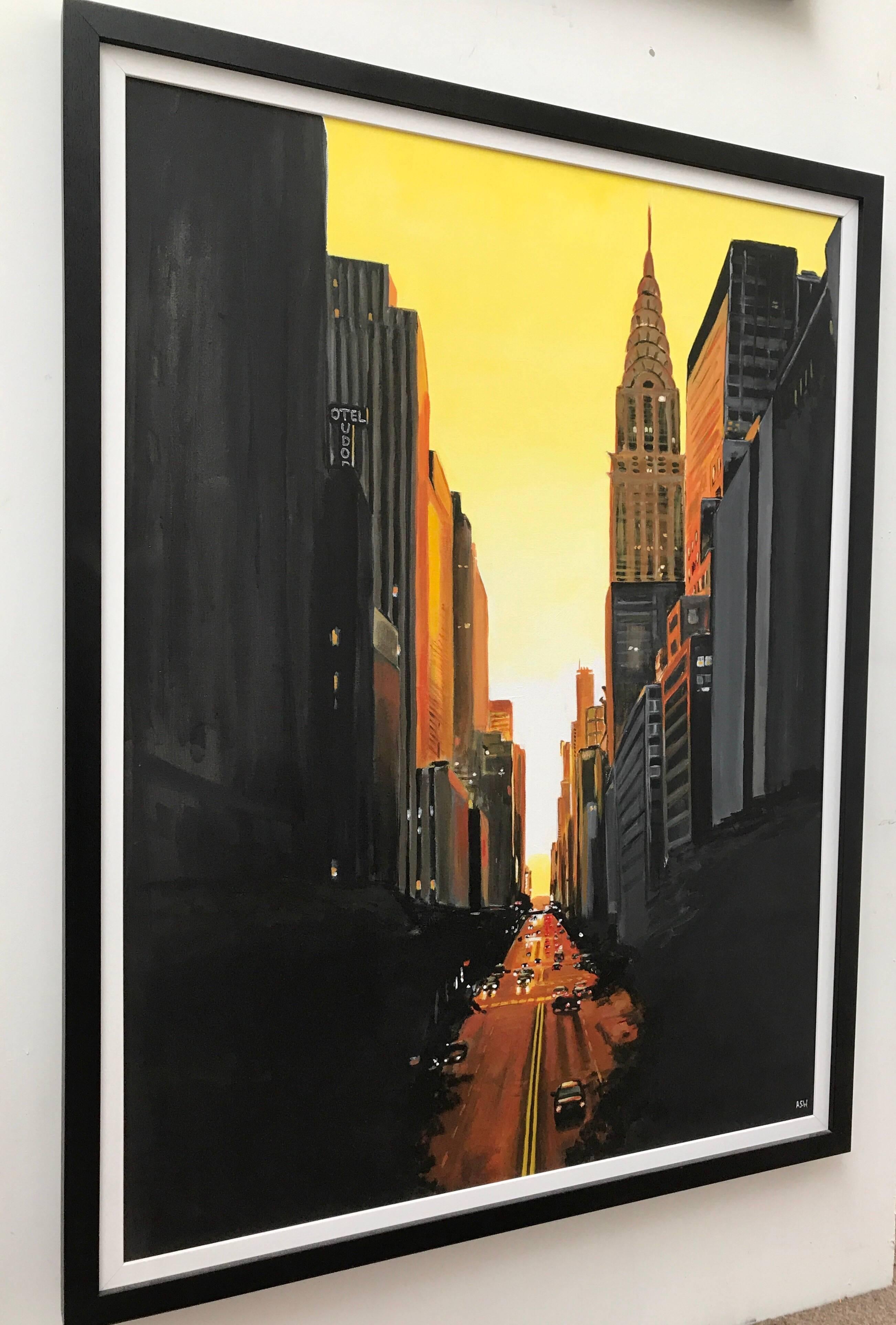 42nd Street New York Series Cityscape Painting by British Urban Landscape Artist 2