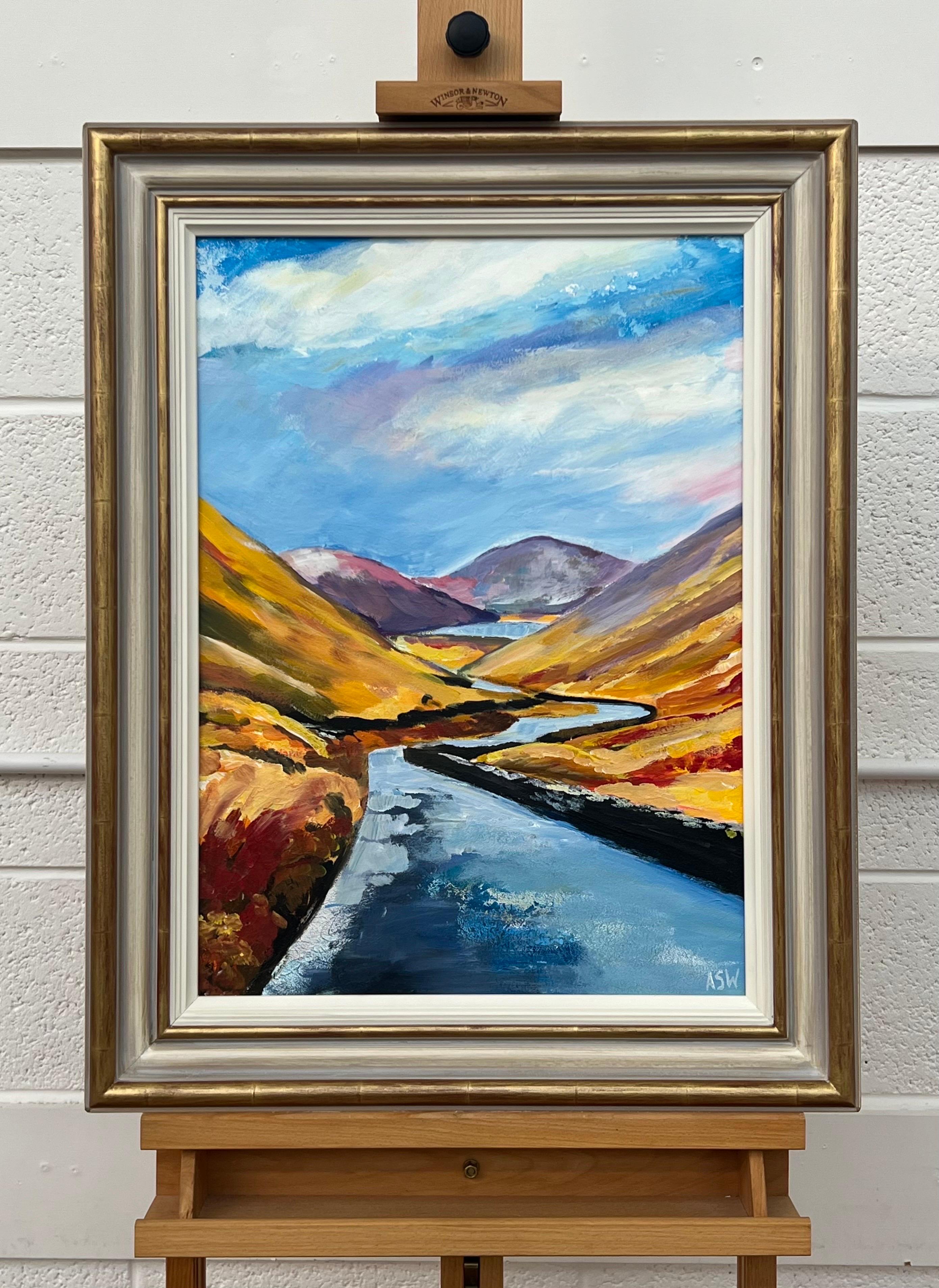 A Memory of Kirkstone Pass Mountain Landscape dans le Lake District of England - Painting de Angela Wakefield