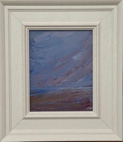 Paysage de plage abstrait, huile sur toile, artiste britannique contemporain