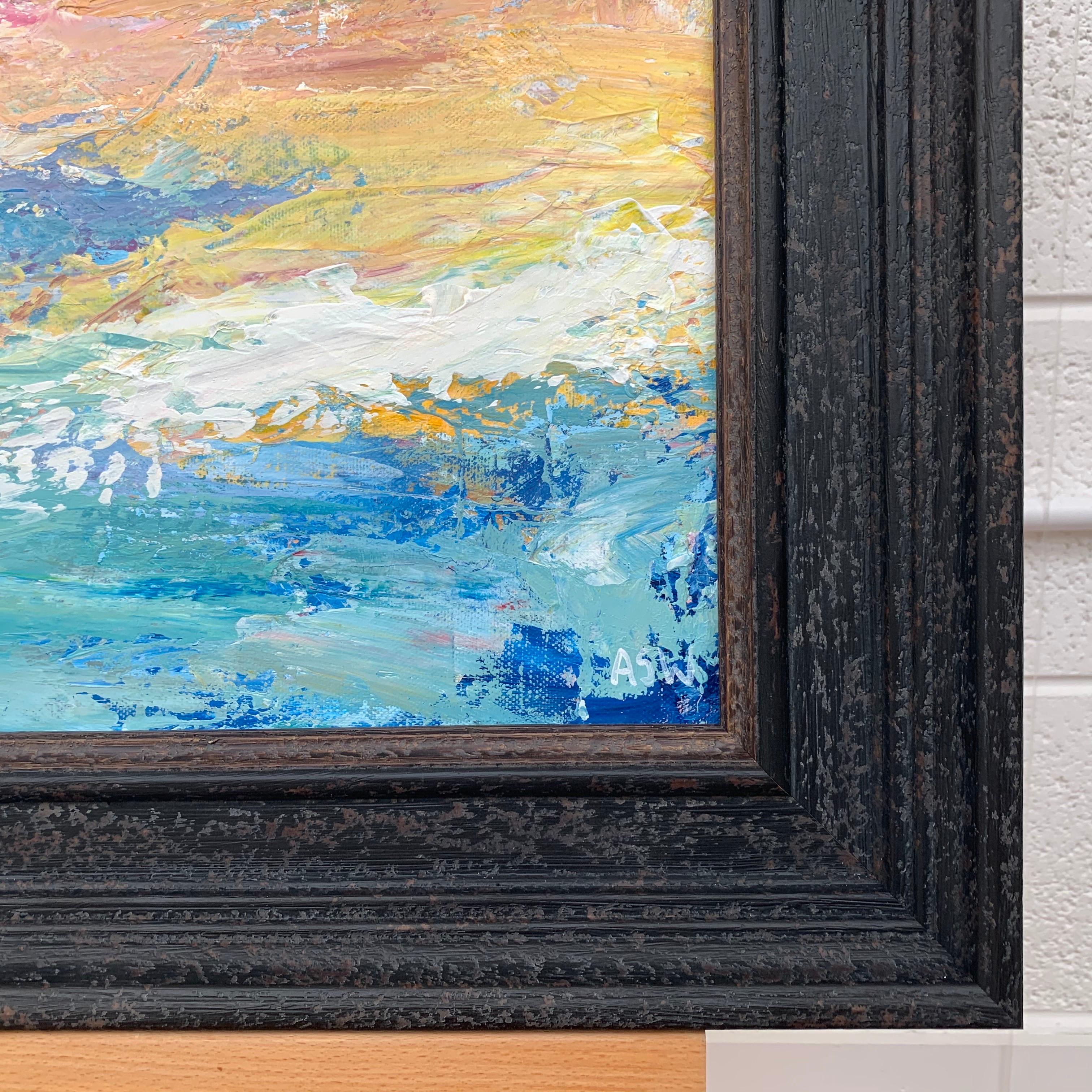 Spiaggia astratta Paesaggio marino Colori chiari di un artista britannico contemporaneo in vendita 3