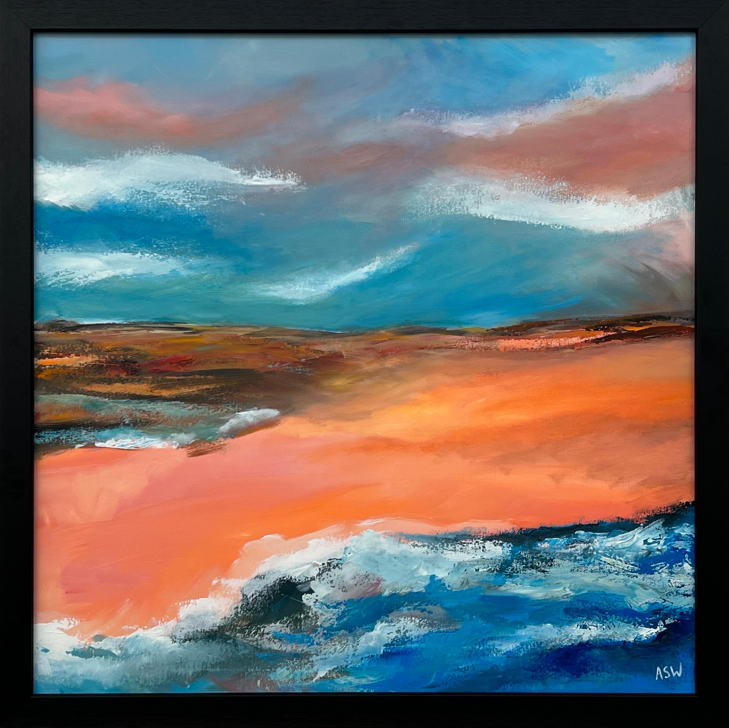 Paesaggio astratto della brughiera inglese Colori terrosi Artista britannico contemporaneo