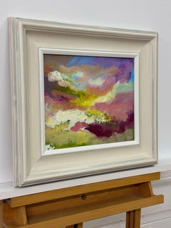 Abstract Expressionism using Pink, Yellow & Blue by Contemporary British Artist