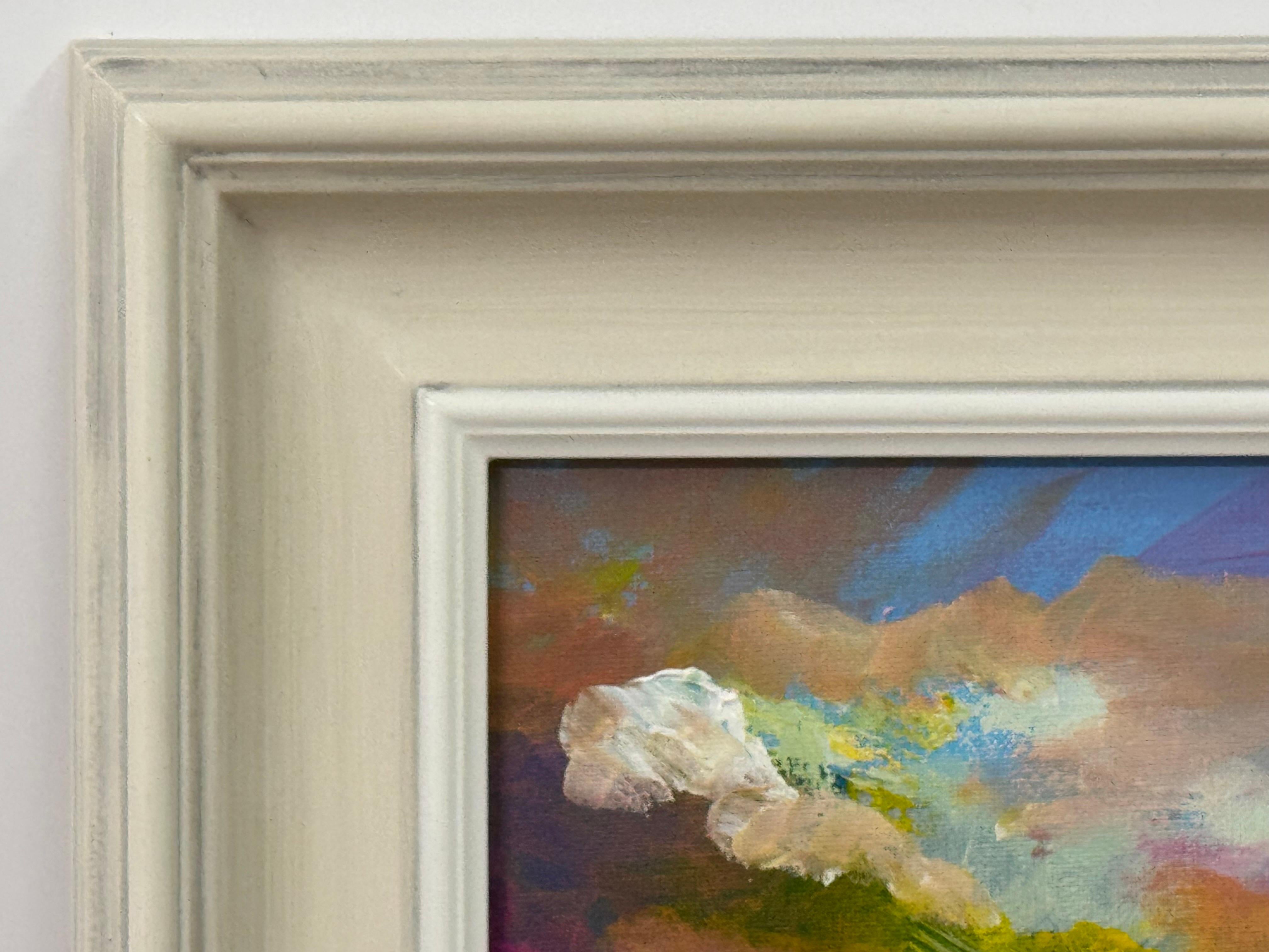 Espressionismo astratto in rosa, giallo e blu di un artista britannico contemporaneo in vendita 2