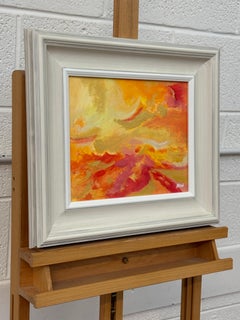 Expressionnisme abstrait utilisant le rouge, l'orange, le jaune et l'or par un artiste contemporain