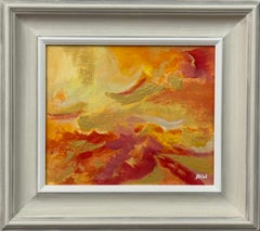 Abstract Expressionism using Red, Orange, Yellow & Gold by Contemporary Artist