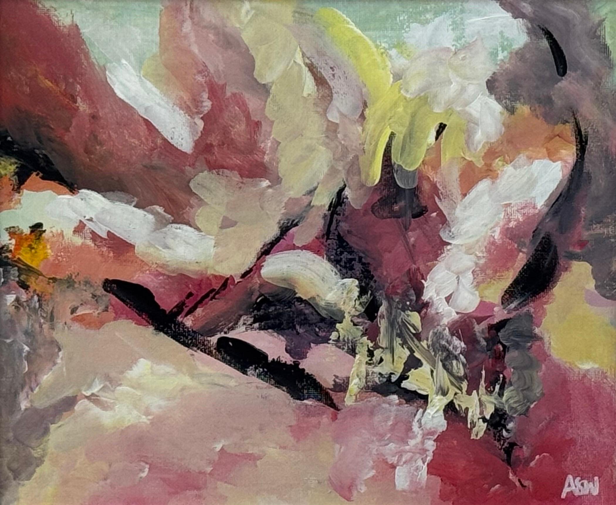 Espressionismo astratto in rosso, bianco e nero dell'artista britannica contemporanea Angela Wakefield.

L'arte misura 12 x 10 pollici 
La cornice misura 18 x 16 pollici 

Angela Wakefield è stata due volte sulla copertina di 