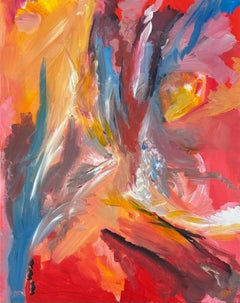 Abstract Expressionist Painting by Contemporary British Artist - Erupting Light