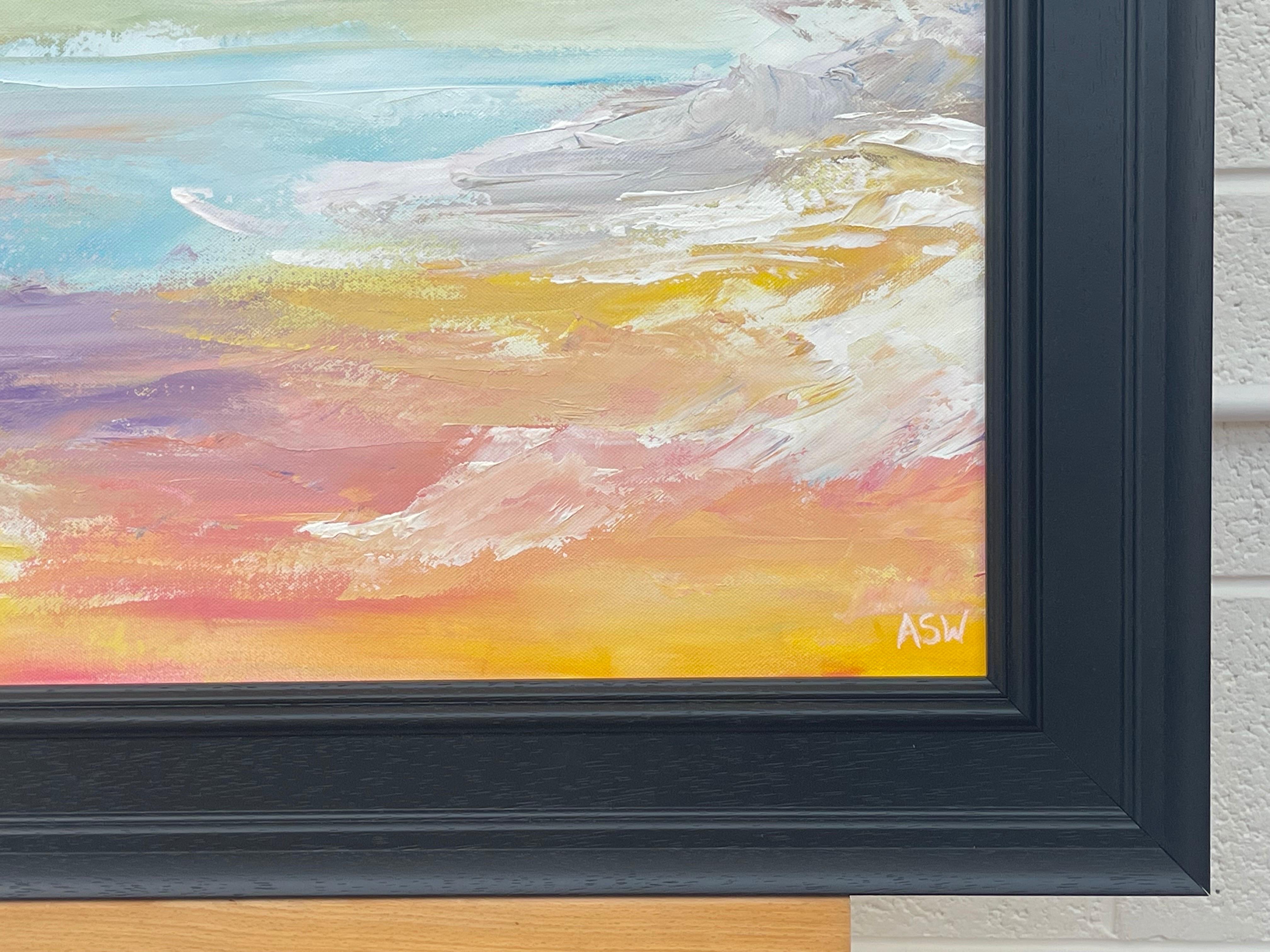 Paysage de paysage marin abstrait et impressionniste serein d'un artiste britannique contemporain en vente 1