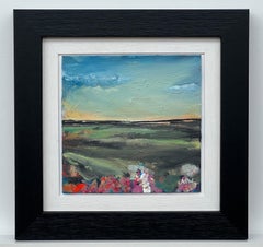 Abstract Landscape Miniature Painting Study by Contemporary British Artist
