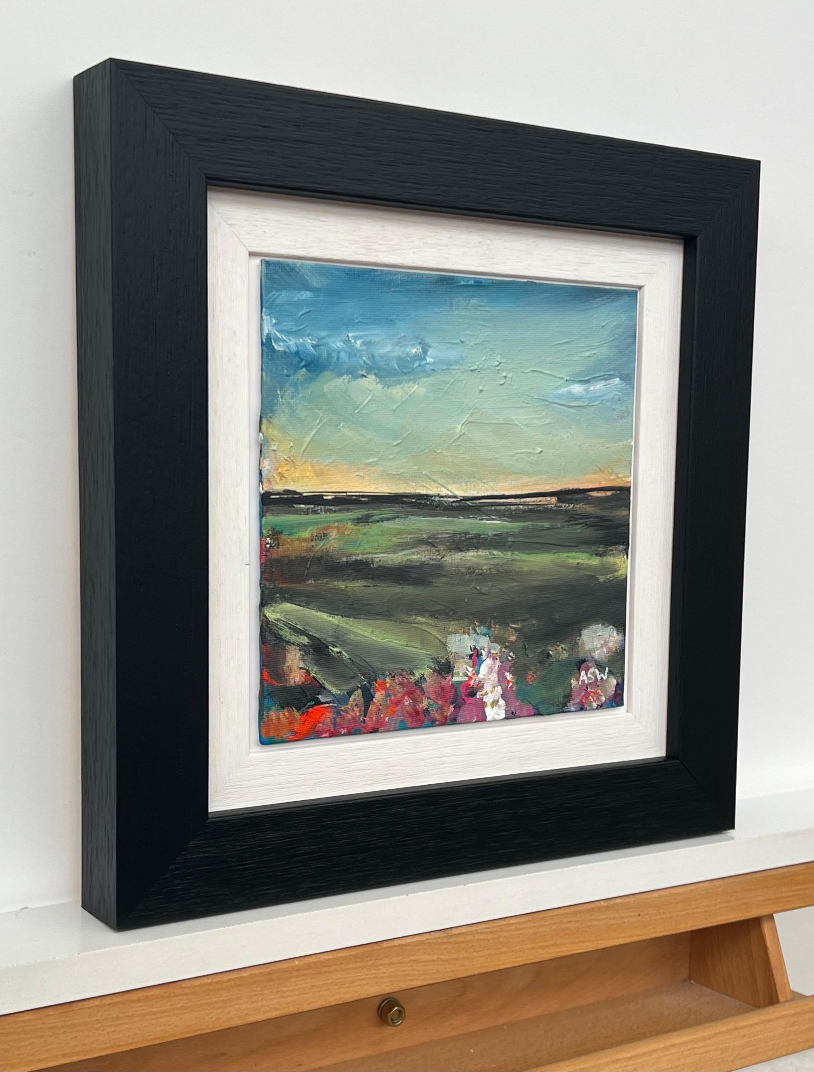 Paisaje abstracto Estudio de pintura en miniatura de un artista británico contemporáneo en venta 2