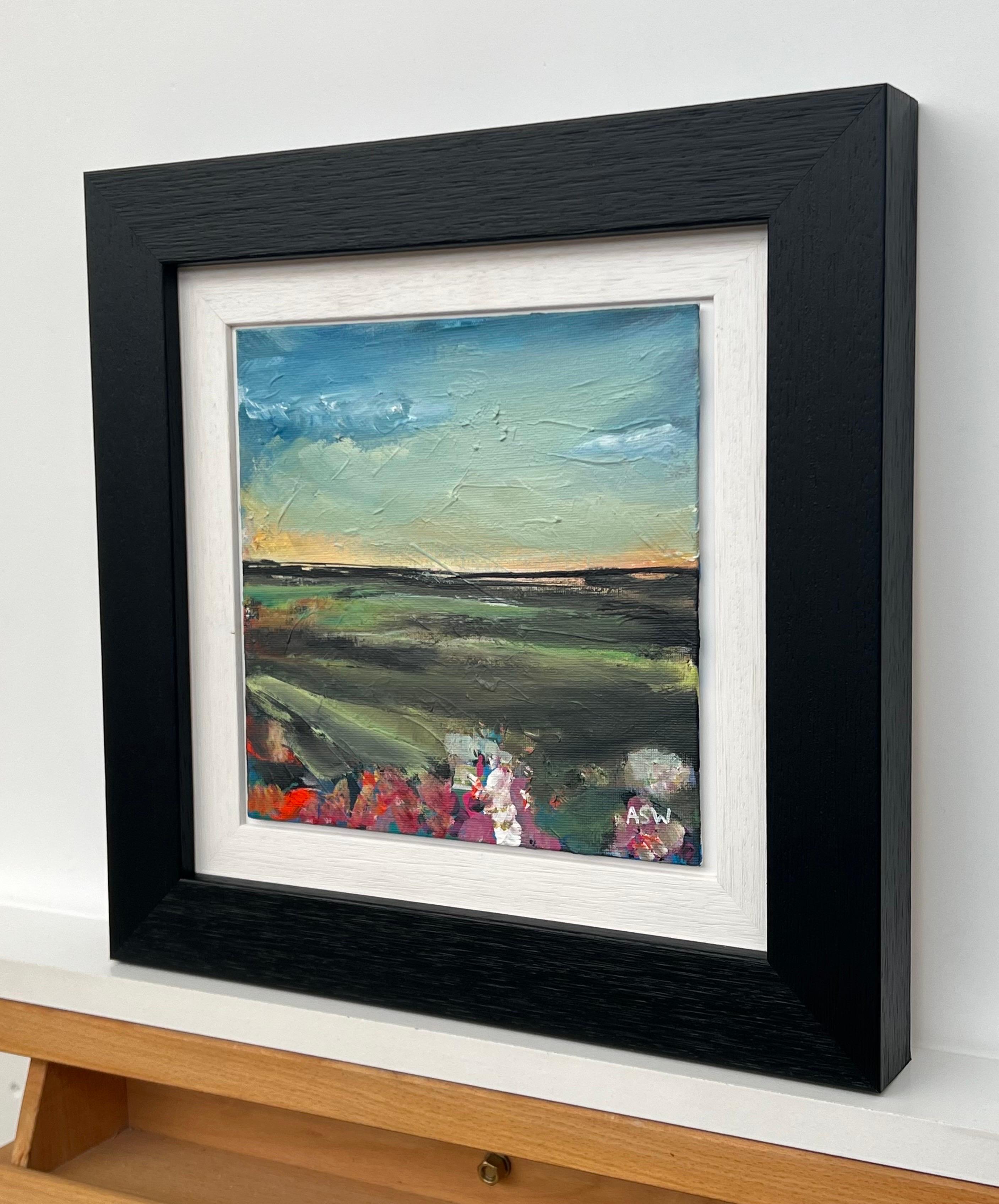 Paisaje abstracto Estudio de pintura en miniatura de un artista británico contemporáneo en venta 4