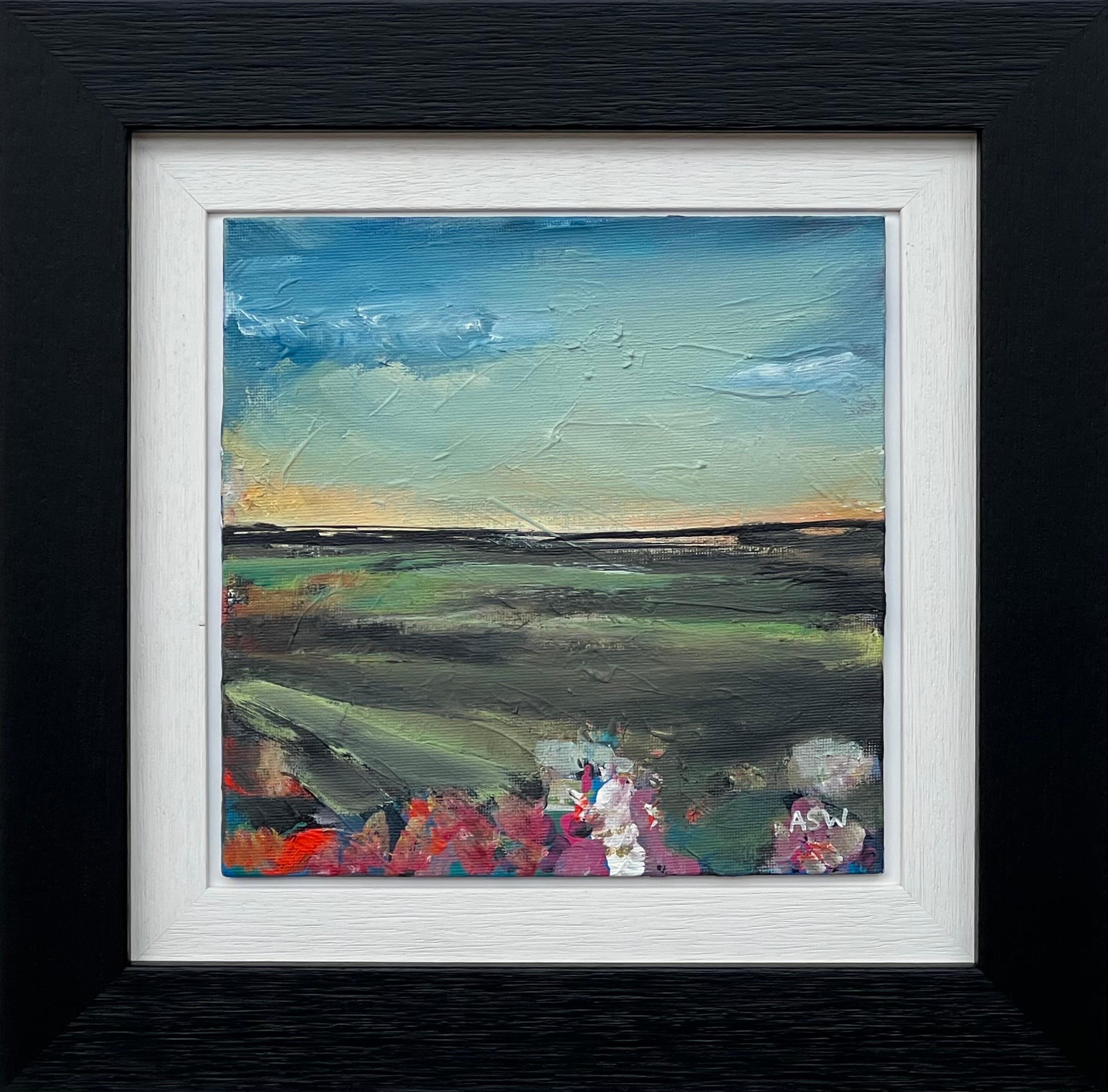 Miniatura astratta di paesaggio studiata da un artista britannico contemporaneo