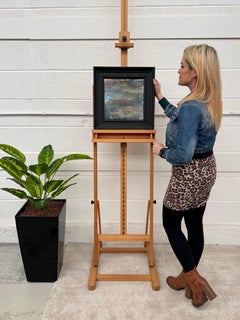 Paisaje Abstracto de Auroras Boreales de Islandia con Verde, Azul y Negro