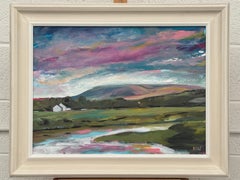 Abstract Landscape of Pendle Hill in the English Countryside by British Artist.