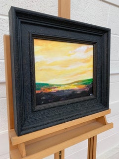 Abstract Landscape Painting with Green & Yellow from British Contemporary Artist