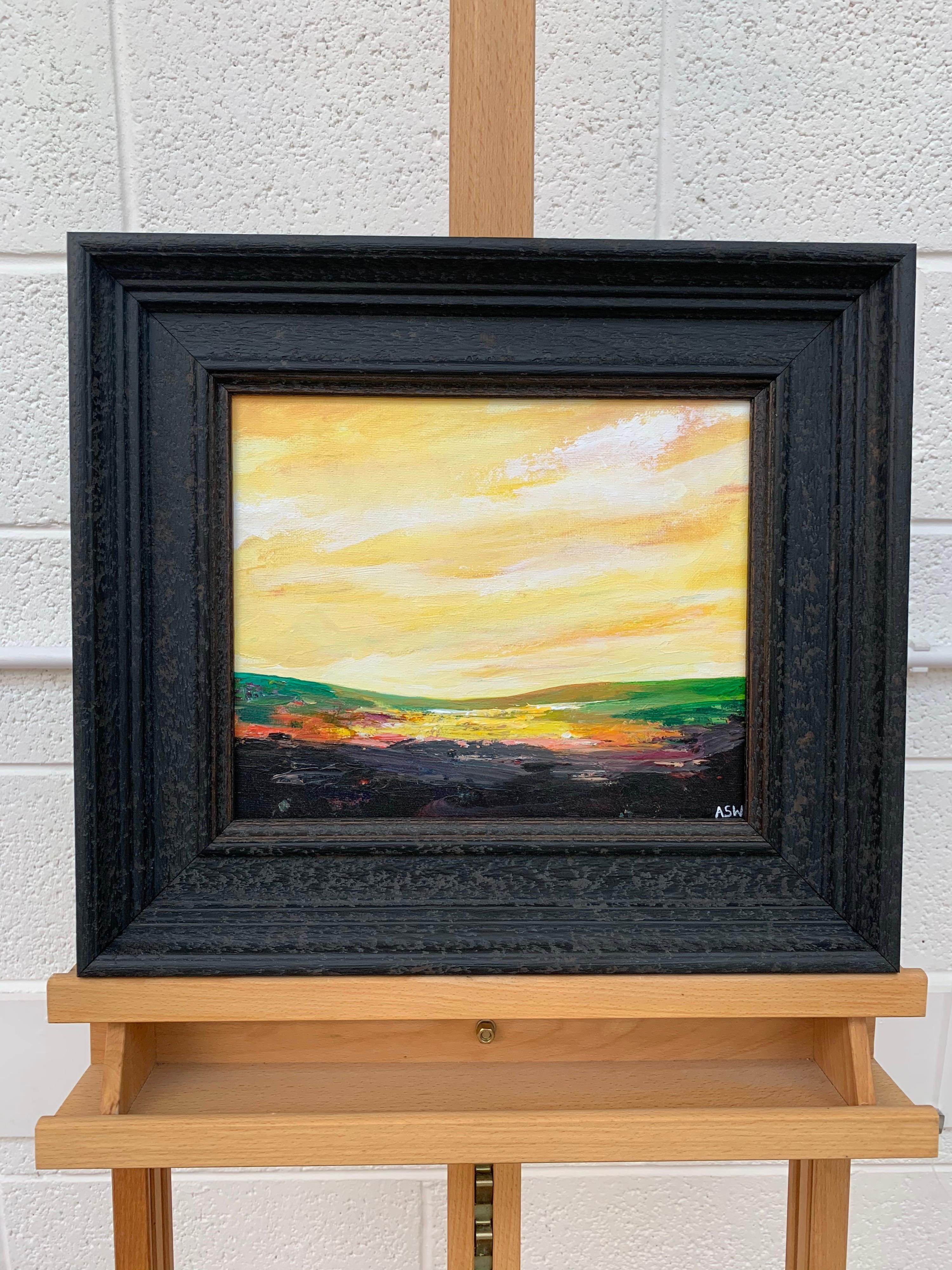 Paesaggio astratto dipinto con Greene & Greene da un artista britannico contemporaneo - Painting Contemporaneo di Angela Wakefield