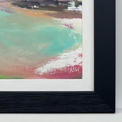 Abstract Landscape Seascape Painting with Pastel Shades by Contemporary Artist