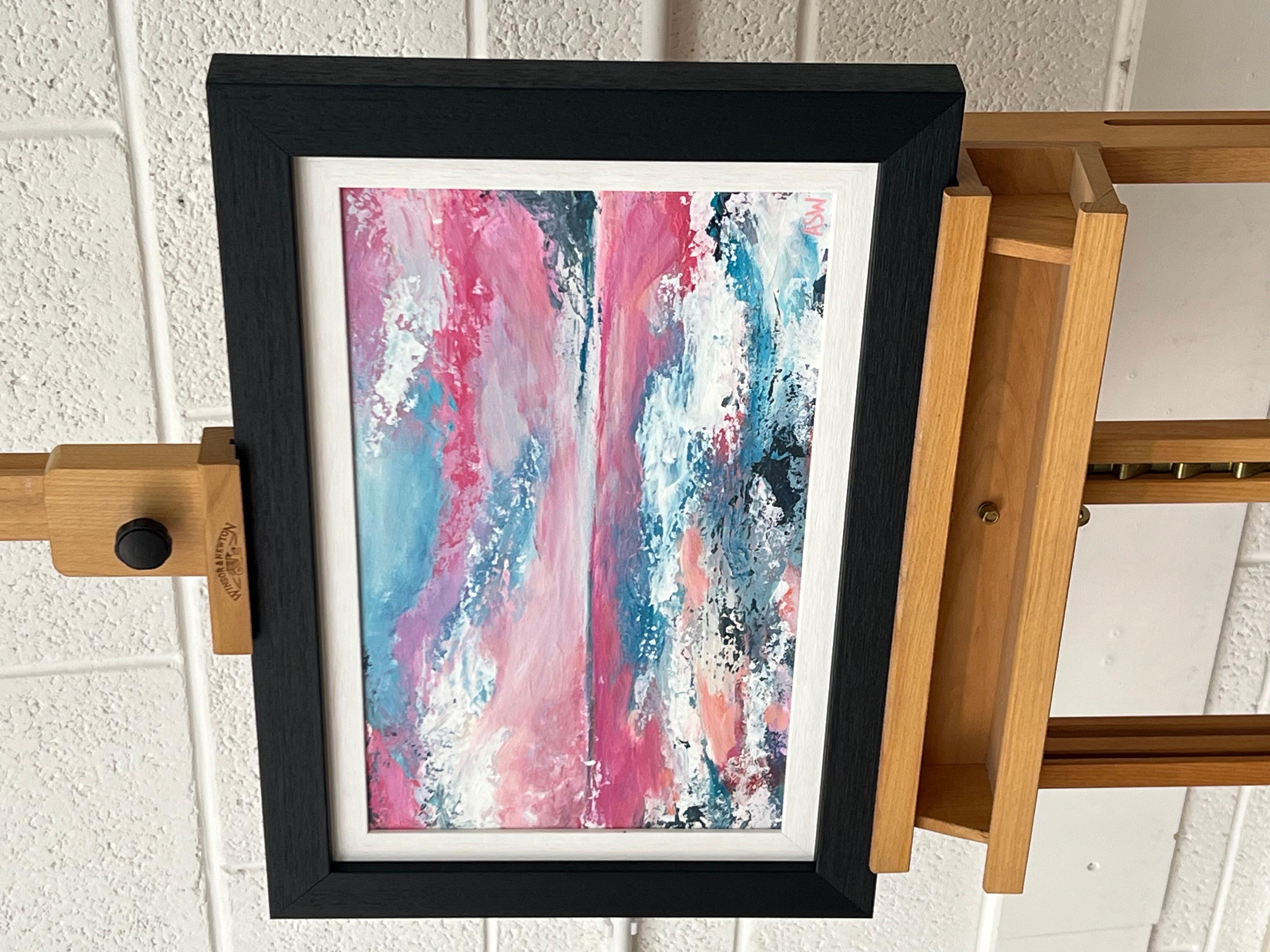 Peinture abstraite de paysage marin avec ciel rose et bleu par Angela Wakefield, peintre britannique de renom

L'œuvre d'art mesure 18 x 12 pouces
Le cadre mesure 22 x 16 pouces

Ce tableau représente un paysage marin abstrait dans des tons vibrants