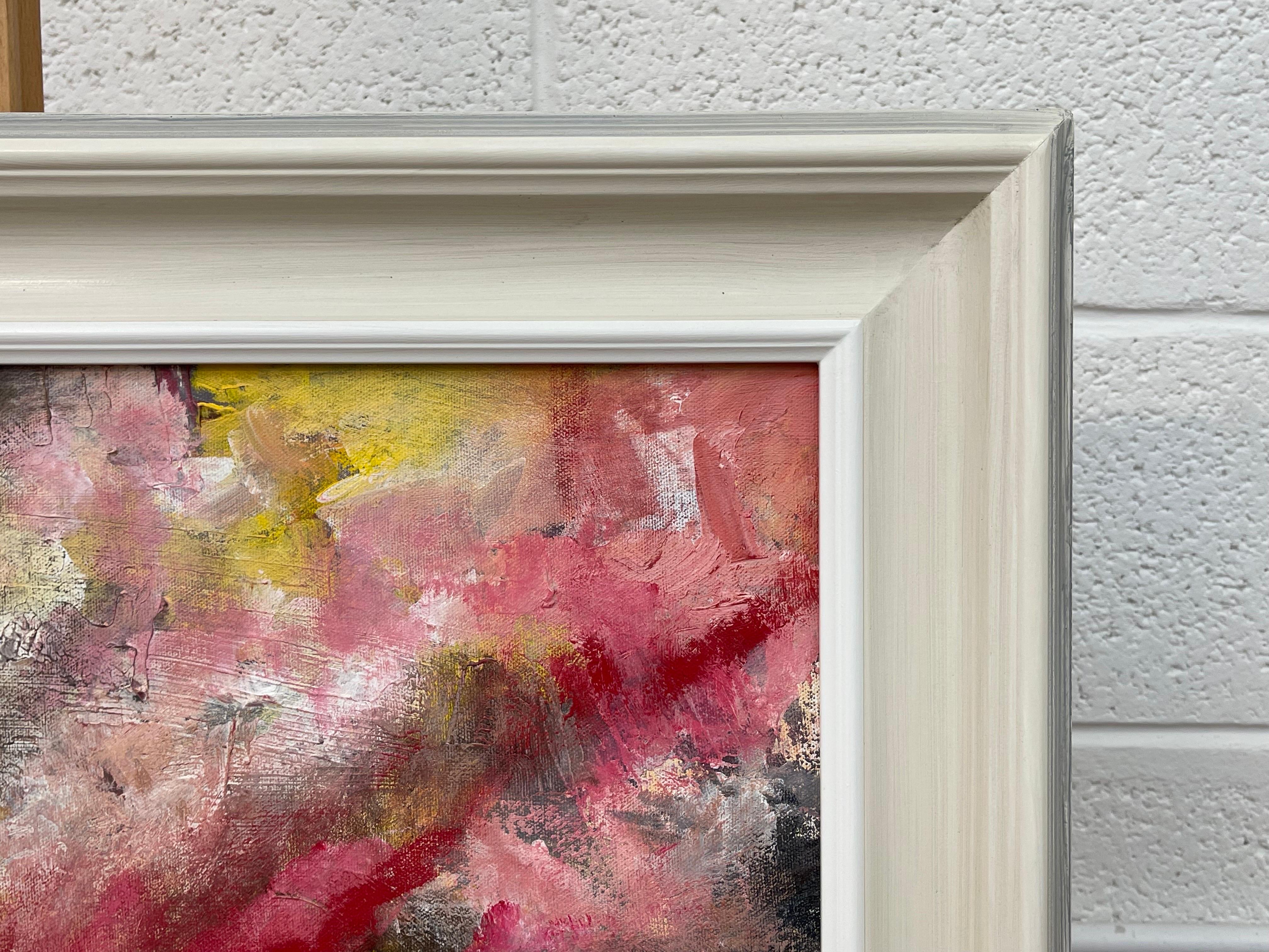 Abstract Landscape using Red, Black and Yellow by Contemporary British Artist For Sale 2