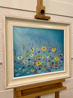 Abstract Lilac Turquoise Red Pink & Green Canvas Art by Contemporary Artist