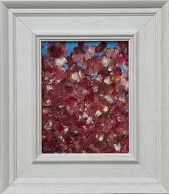 Abstract Pink & Blue, Cherry Blossom in Spring, Art Study by Contemporary Artist