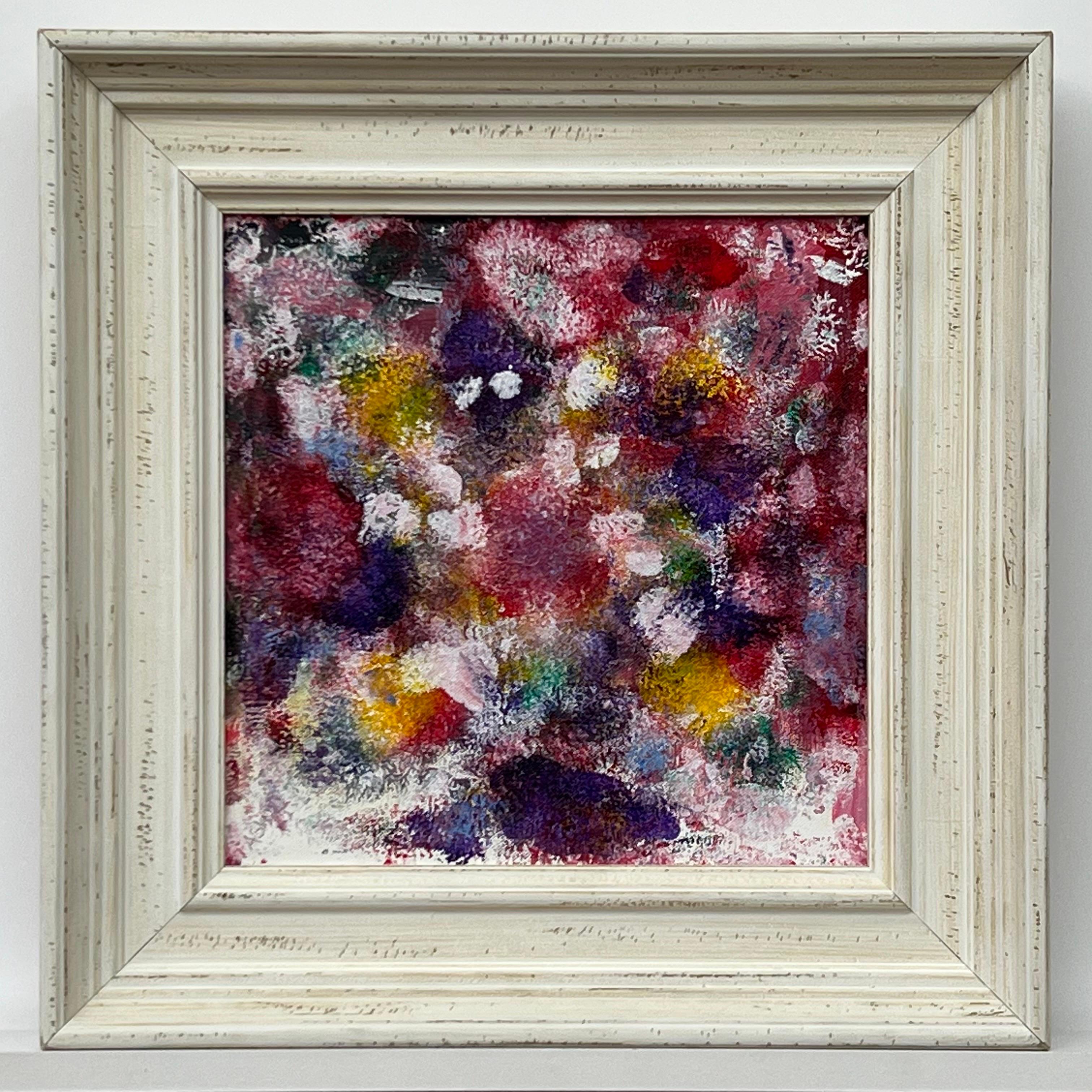 Pittura astratta rossa, viola, bianca e gialla di un artista britannico contemporaneo - Painting Impressionismo astratto di Angela Wakefield