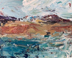 Impasto Abstract Seascape Landscape Miniature Study Contemporary British Artist