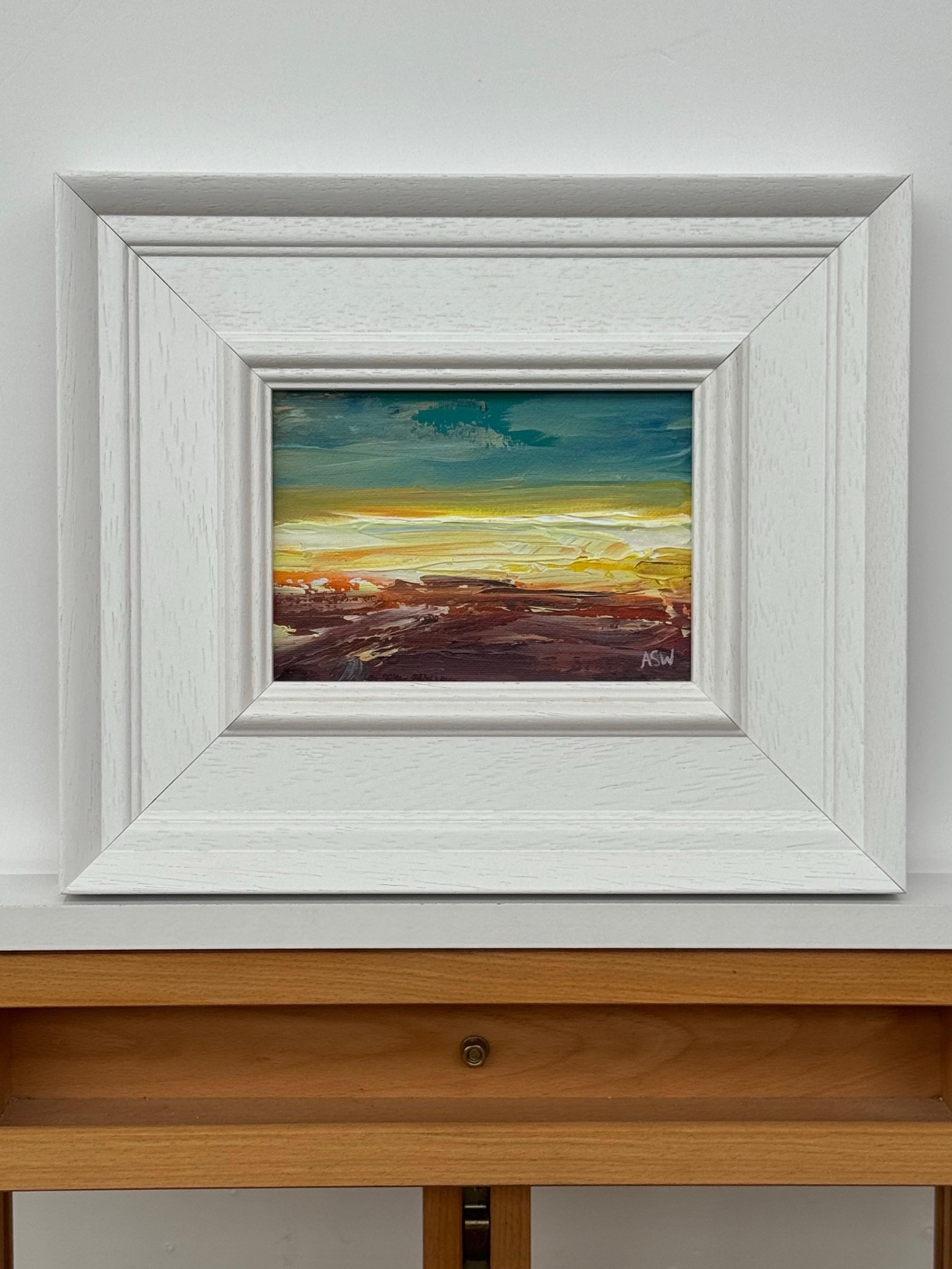 Afterglow - Miniatura di un paesaggio astratto studiata da un artista contemporaneo - Painting Contemporaneo di Angela Wakefield