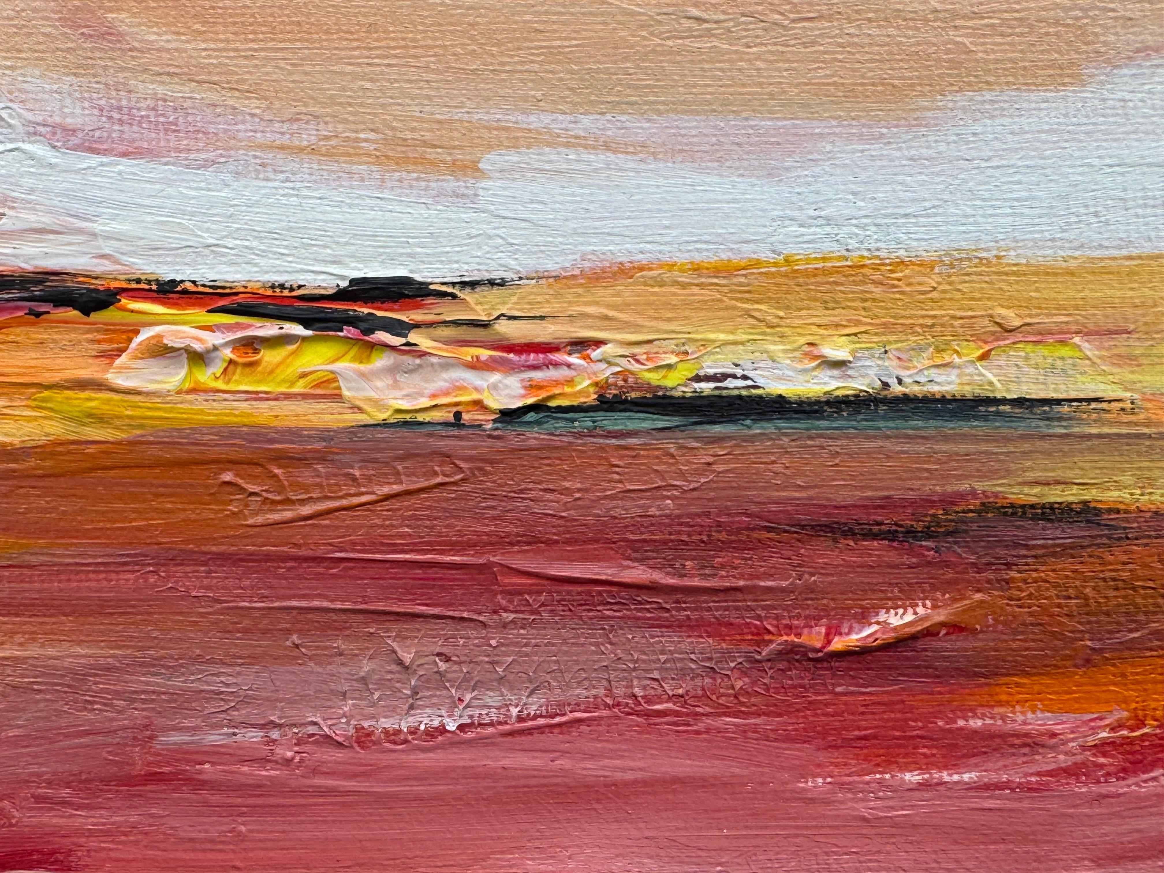 Resplandor ámbar - Estudio artístico de paisaje abstracto en miniatura por un artista contemporáneo en venta 9