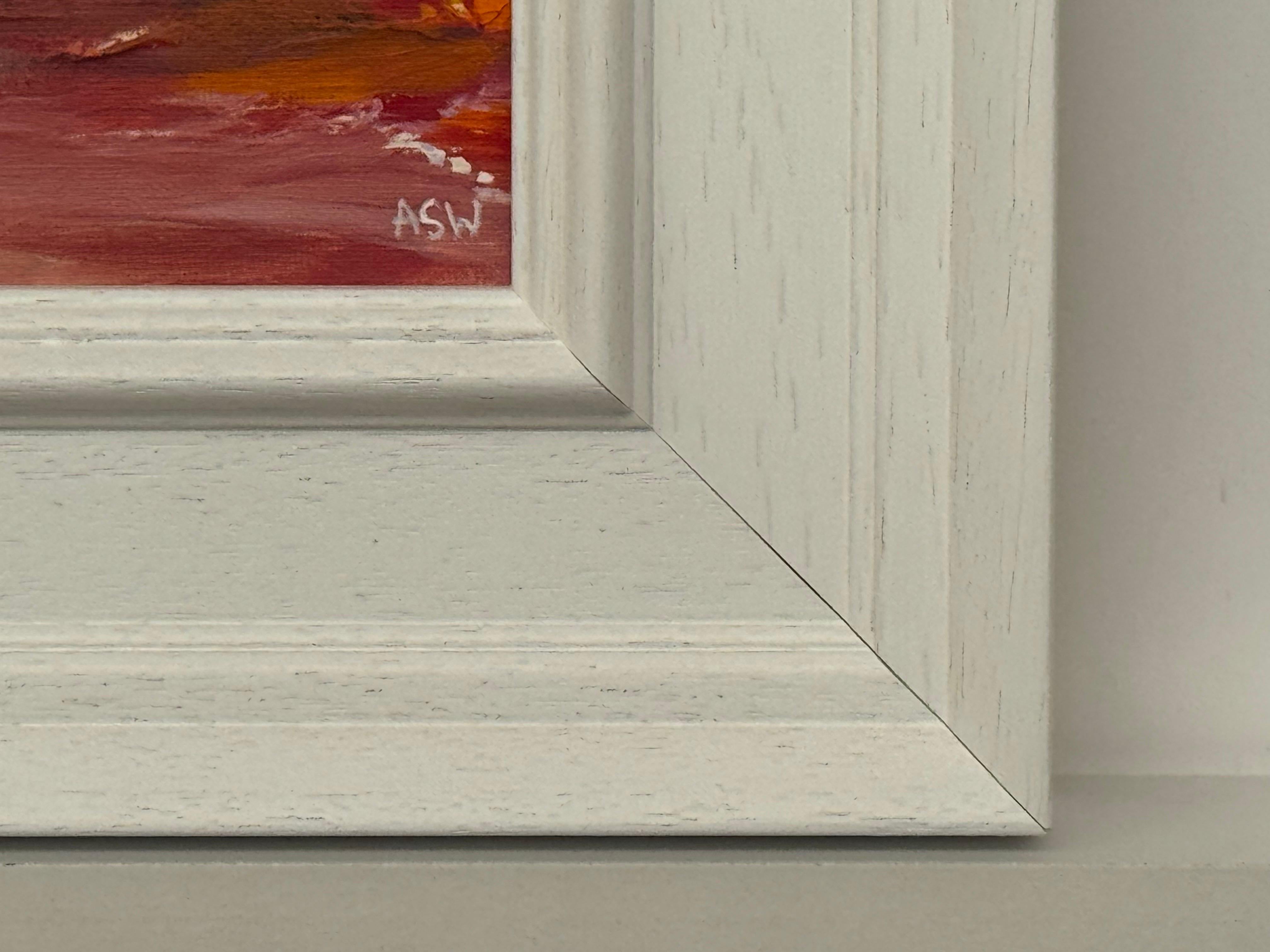 Resplandor ámbar - Estudio artístico de paisaje abstracto en miniatura por un artista contemporáneo en venta 3